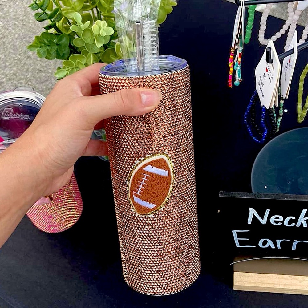 Handmade rhinestoned 20 oz Tumbler